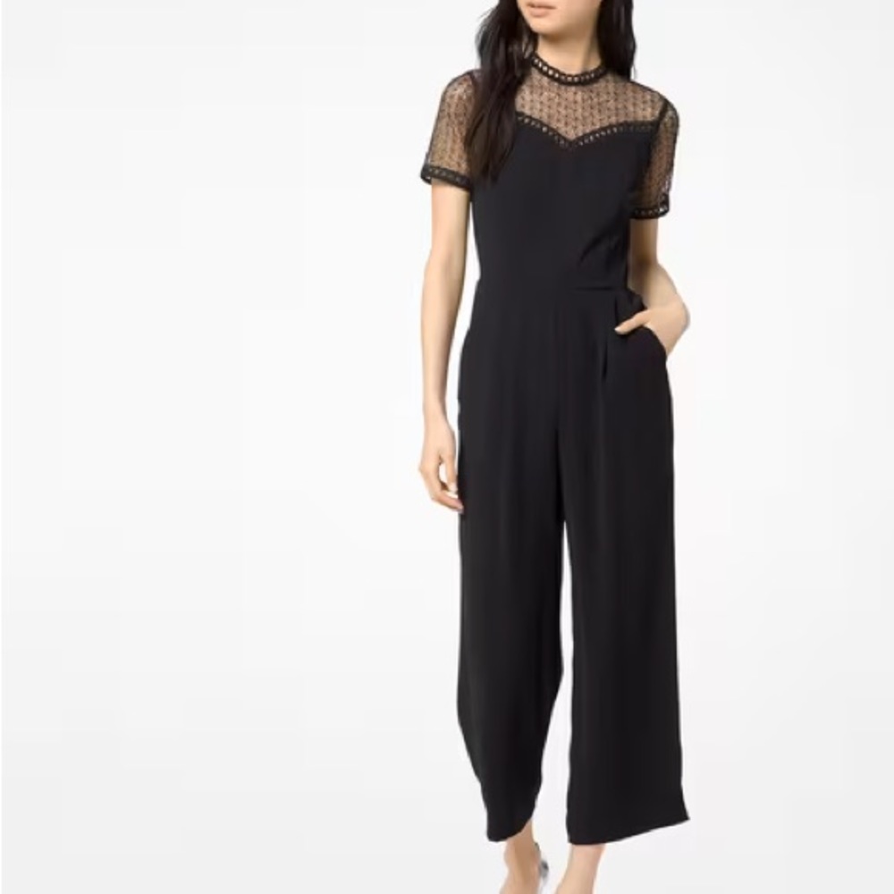 Michael Kors lace yoke ankle length jumpsuit. NWT. Size 0